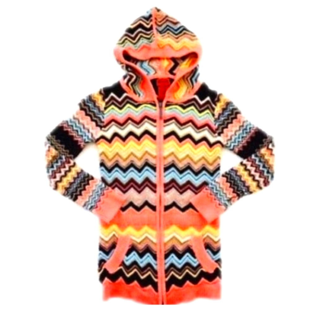 Missoni for Target Chevron Zig Zag Full Zip Sweater Women's Large Knit Hoodie